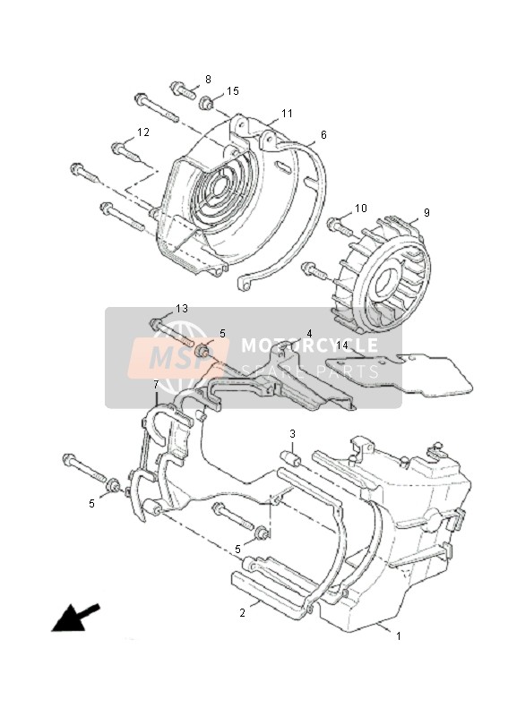 Yamaha XC125 CYGNUS X 2008 Air Shroud & Fan for a 2008 Yamaha XC125 CYGNUS X